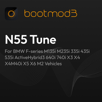 bootmod3 N55 Tune – For BMW F-Series M135i, M235i, 335i, 435i, 535i, ActiveHybrid3, 640i, 740i, X3, X4, X4 M40i, X5, X6, M2 Vehicles